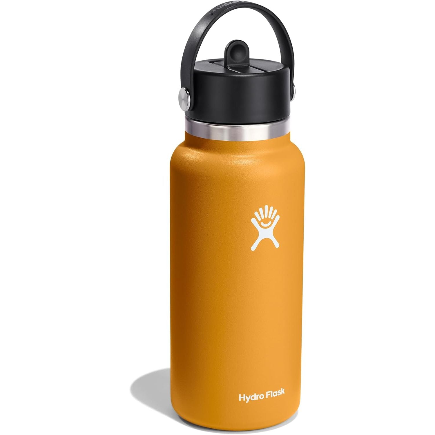 Hydro Flask Trinkflasche - Isolierter Edelstahl - Breiter Strohhalmdeckel, auslaufsicher, tropffrei in 32 Oz Fossil Brown