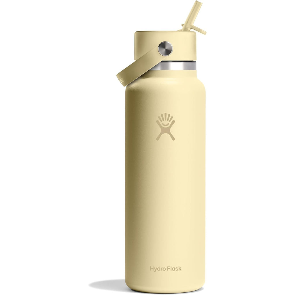 Hydro Flask Trinkflasche - Isolierter Edelstahl - Breiter Strohhalmdeckel, auslaufsicher, tropffrei in 32 Oz Fossil Brown