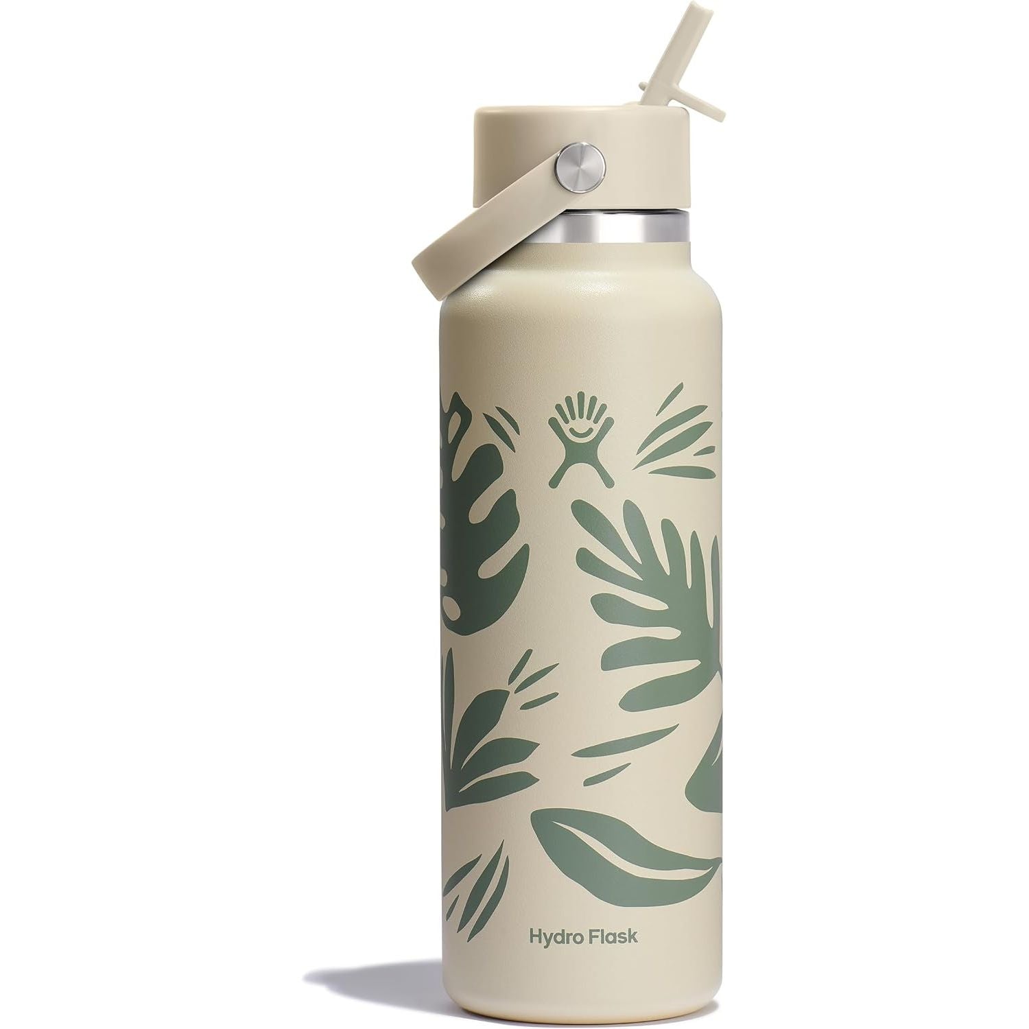 Hydro Flask Trinkflasche - Isolierter Edelstahl - Breiter Strohhalmdeckel, auslaufsicher, tropffrei in 32 Oz Fossil Brown