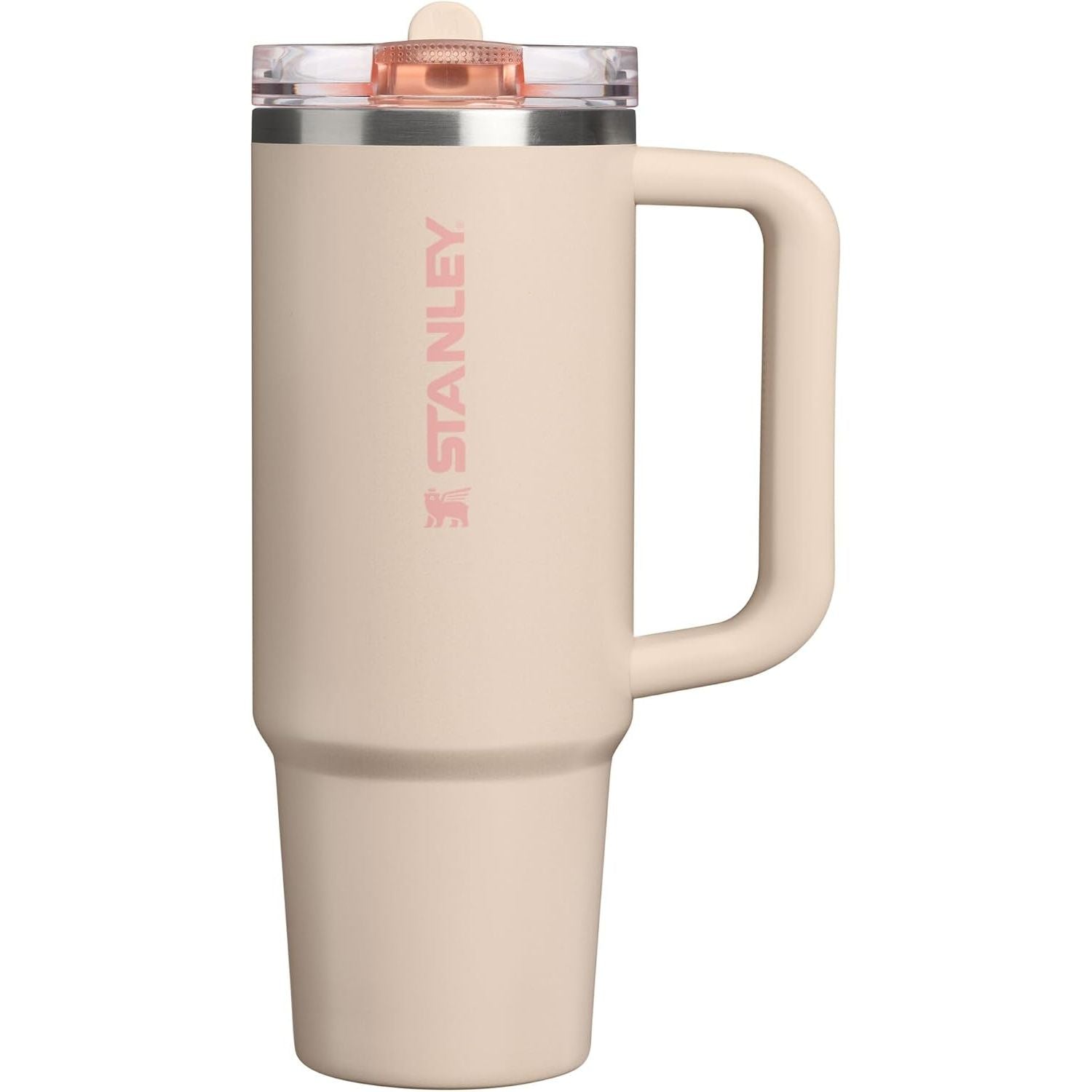 STANLEY Quencher ProTour Flip Straw Tumbler mit auslaufsicherem Deckel 1,2 Liter | Integrierter Strohhalm und Griff | Passt in Becherhalter für Reisen | Isolierter Edelstahlbecher | BPA-frei | Rosenquarz