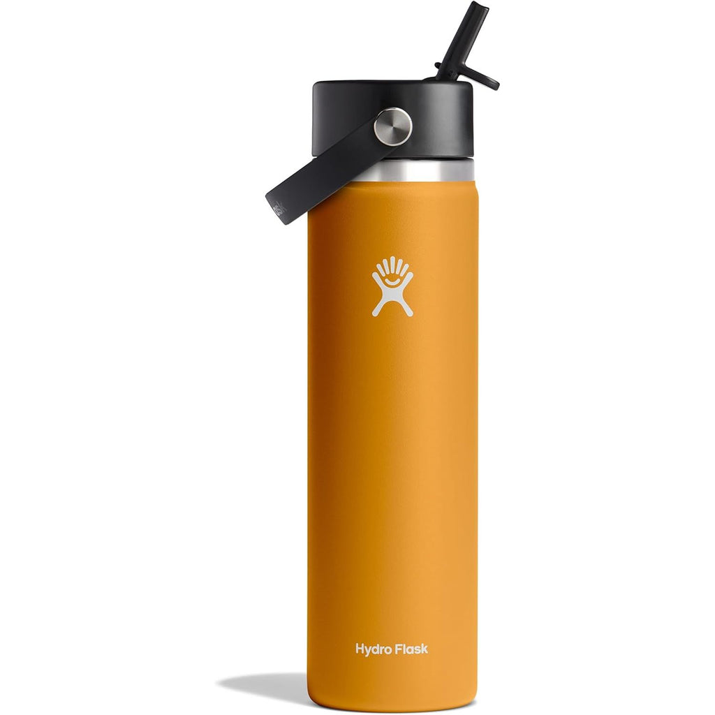 Hydro Flask Trinkflasche - Isolierter Edelstahl - Breiter Strohhalmdeckel, auslaufsicher, tropffrei in 32 Oz Fossil Brown