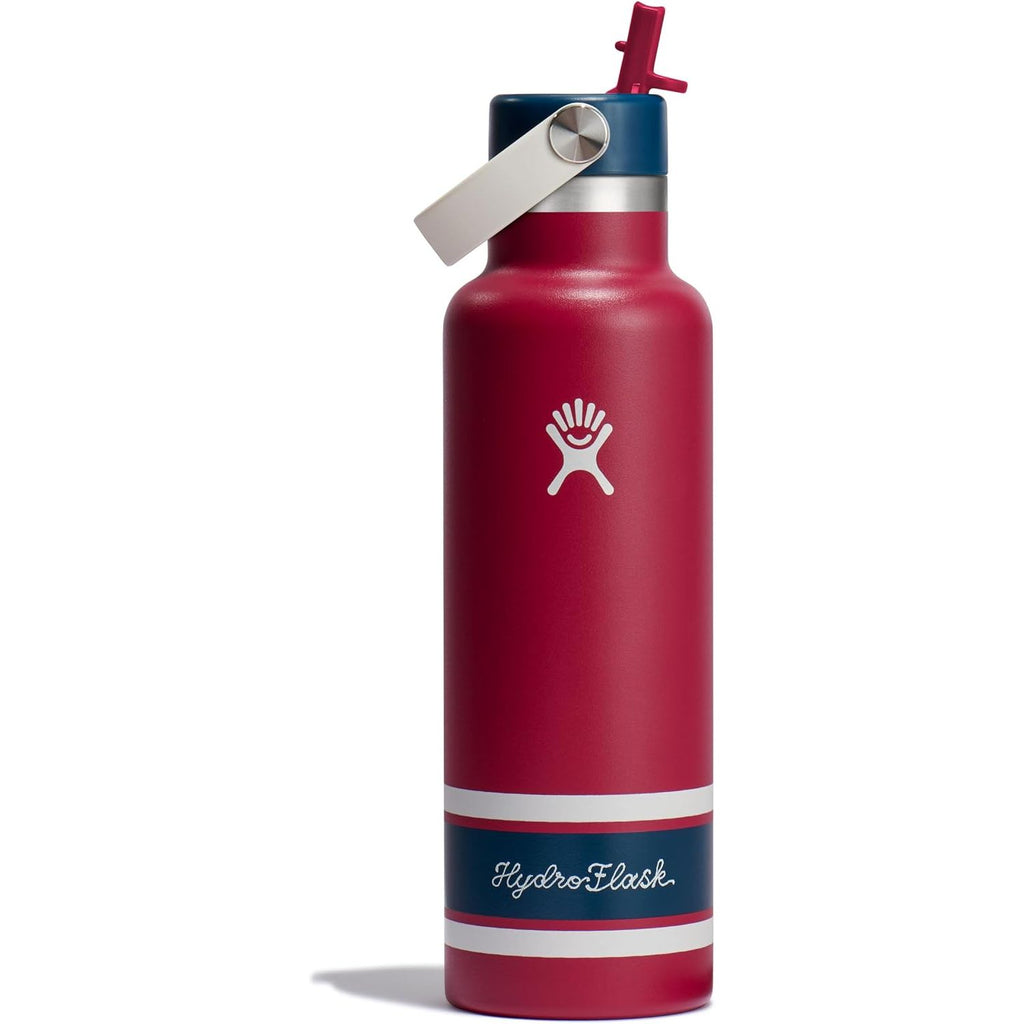 Hydro Flask Wasserflasche – isolierter Edelstahl – Strohhalmverschluss, auslaufsicher, tropfsicher in 24 Oz Capri Blue