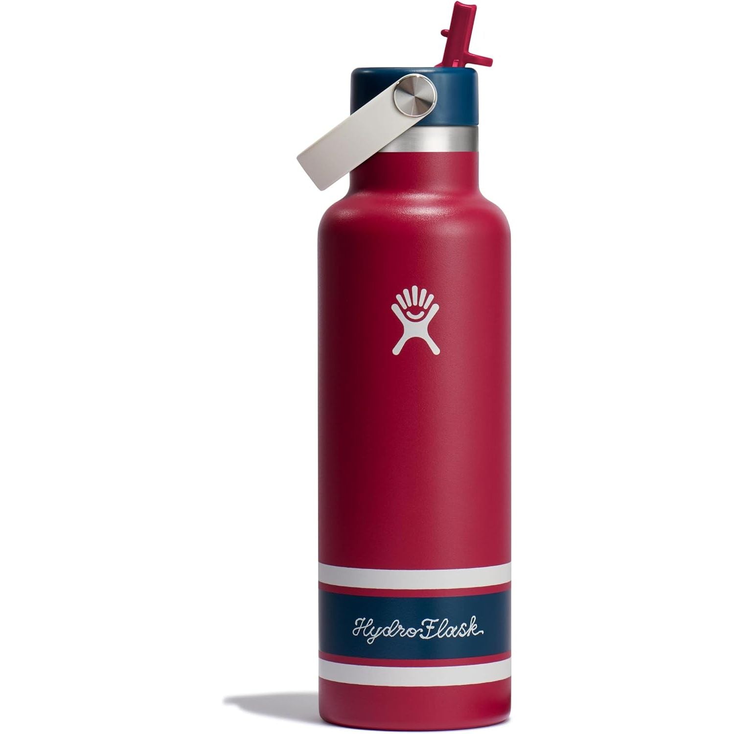 Hydro Flask Wasserflasche – isolierter Edelstahl – Strohhalmverschluss, auslaufsicher, tropfsicher in 24 Oz Capri Blue