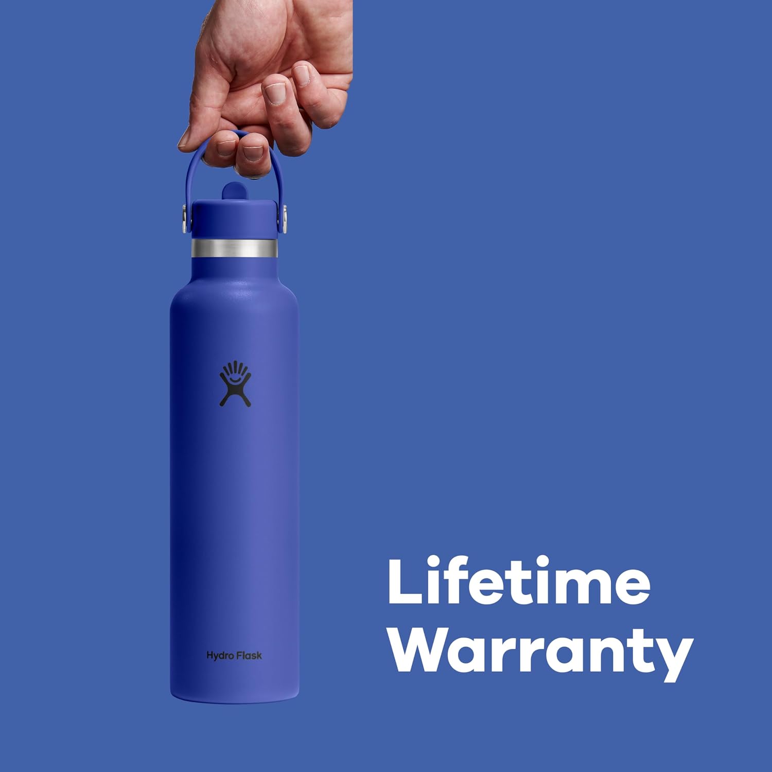 Hydro Flask Wasserflasche – isolierter Edelstahl – Strohhalmverschluss, auslaufsicher, tropfsicher in 24 Oz Capri Blue