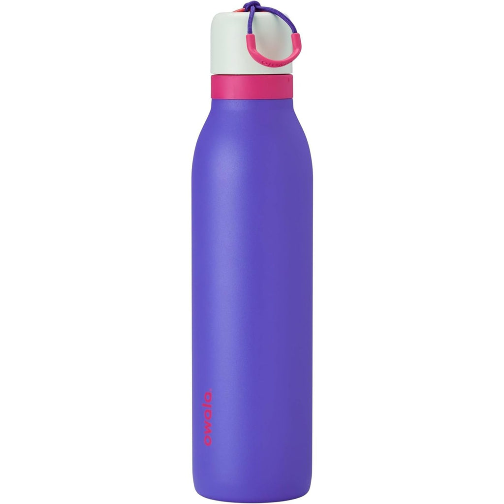 Owala FreeSip Twist Isolierte Edelstahl-Trinkflasche mit Strohhalm für Sport und Reisen, BPA-frei, 710 ml, Blau/Grau (Foggy Tide)