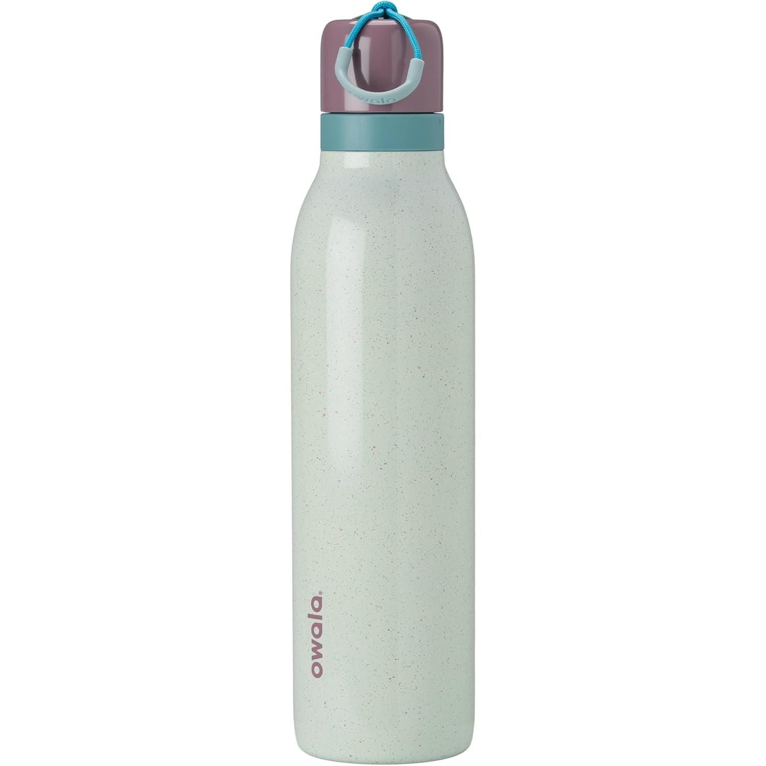 Owala FreeSip Twist Isolierte Edelstahl-Trinkflasche mit Strohhalm für Sport und Reisen, BPA-frei, 710 ml, Blau/Grau (Foggy Tide)