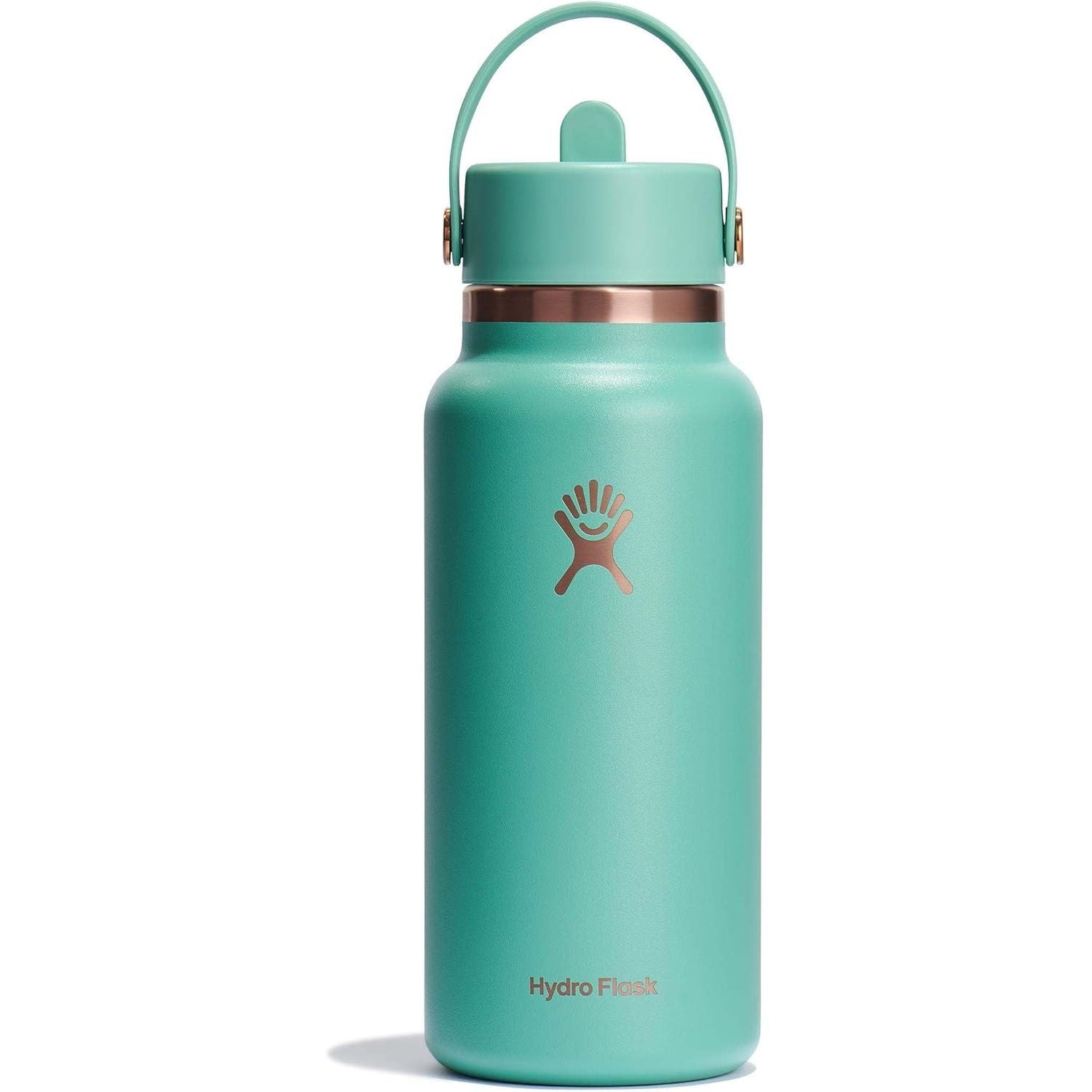Hydro Flask Trinkflasche - Isolierter Edelstahl - Breiter Strohhalmdeckel, auslaufsicher, tropffrei in 32 Oz Fossil Brown