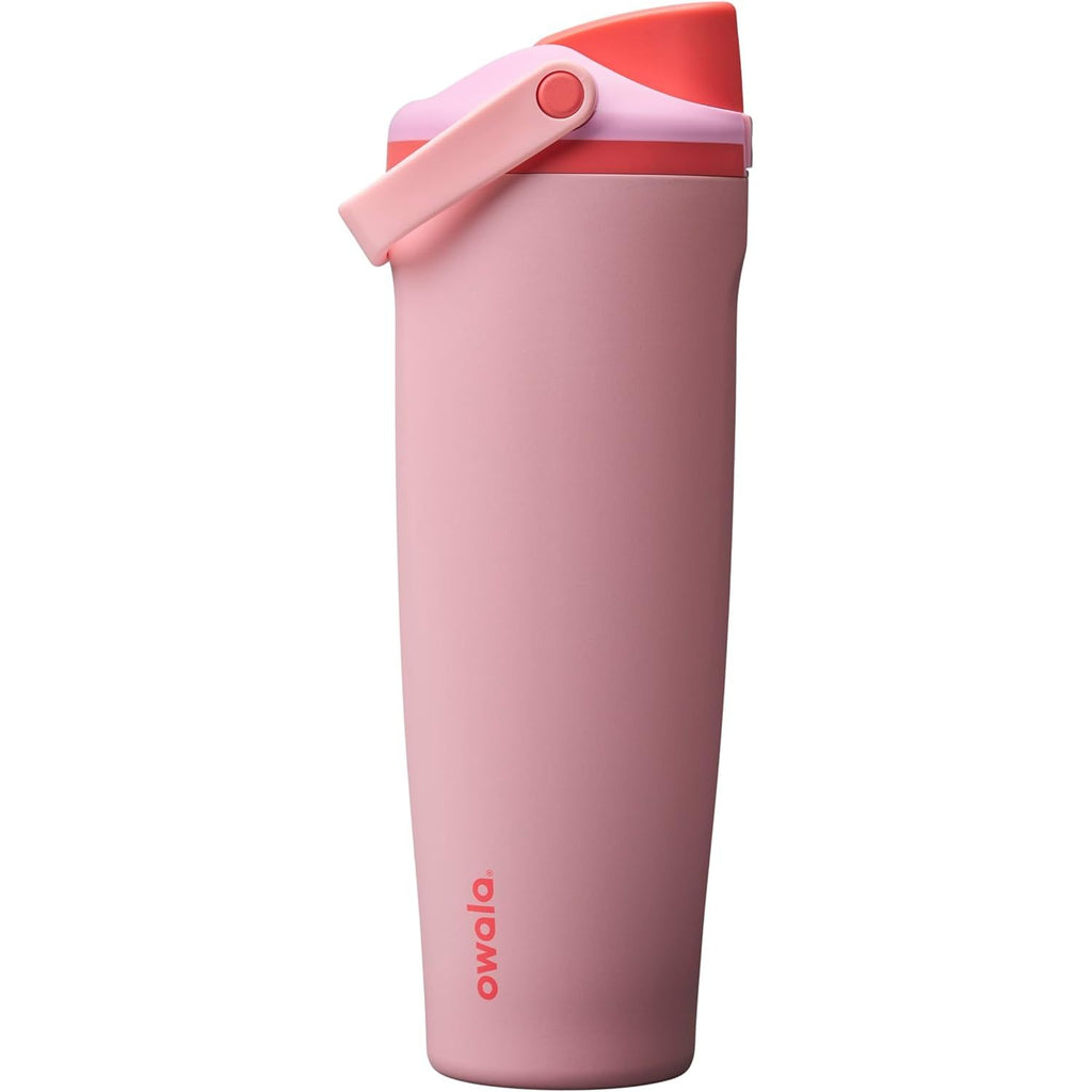 Owala FreeSip Sway Isolierte Edelstahl-Trinkflasche mit Zwei-Wege-Ausguss, integriertem Strohhalm und Eimergriff, für Reisen, Schule und Sport, 1,2 l, BPA-frei, auslaufsicher, Foggy Tide