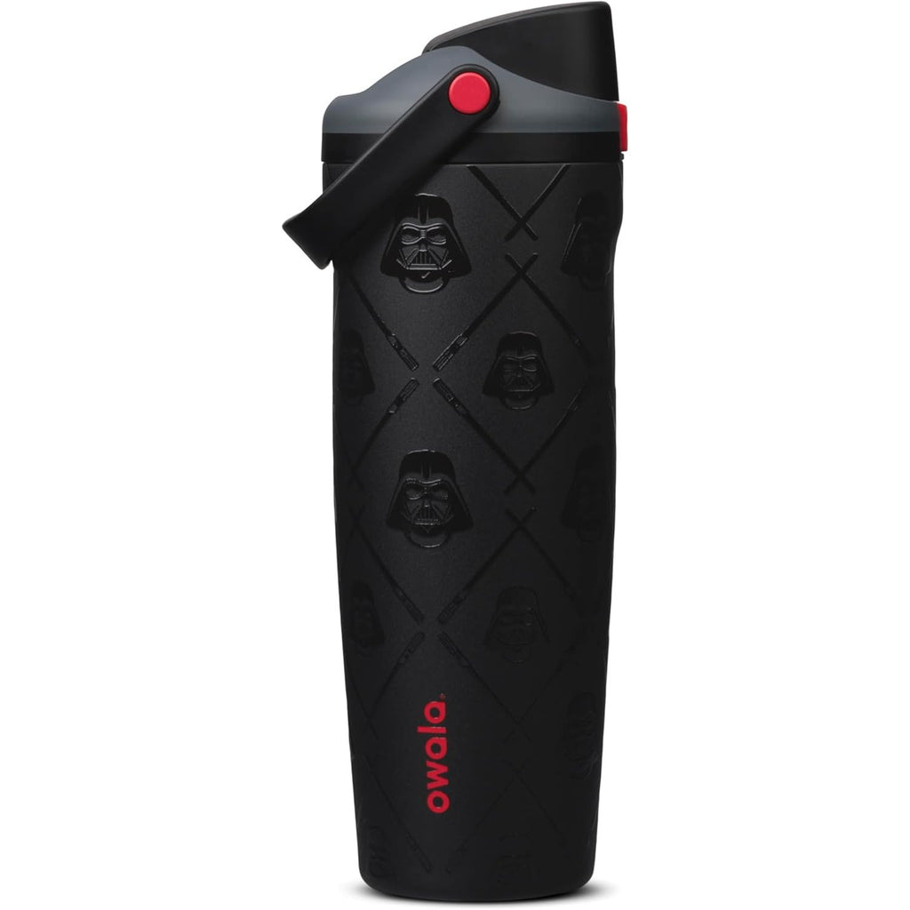 Owala Star Wars FreeSip Sway Isolierte Edelstahl-Trinkflasche mit Zwei-Wege-Ausguss, integriertem Strohhalm und Tragegriff, ideal für Reisen, Schule und Sport, 887 ml, BPA-frei, auslaufsicher, Darth Vader