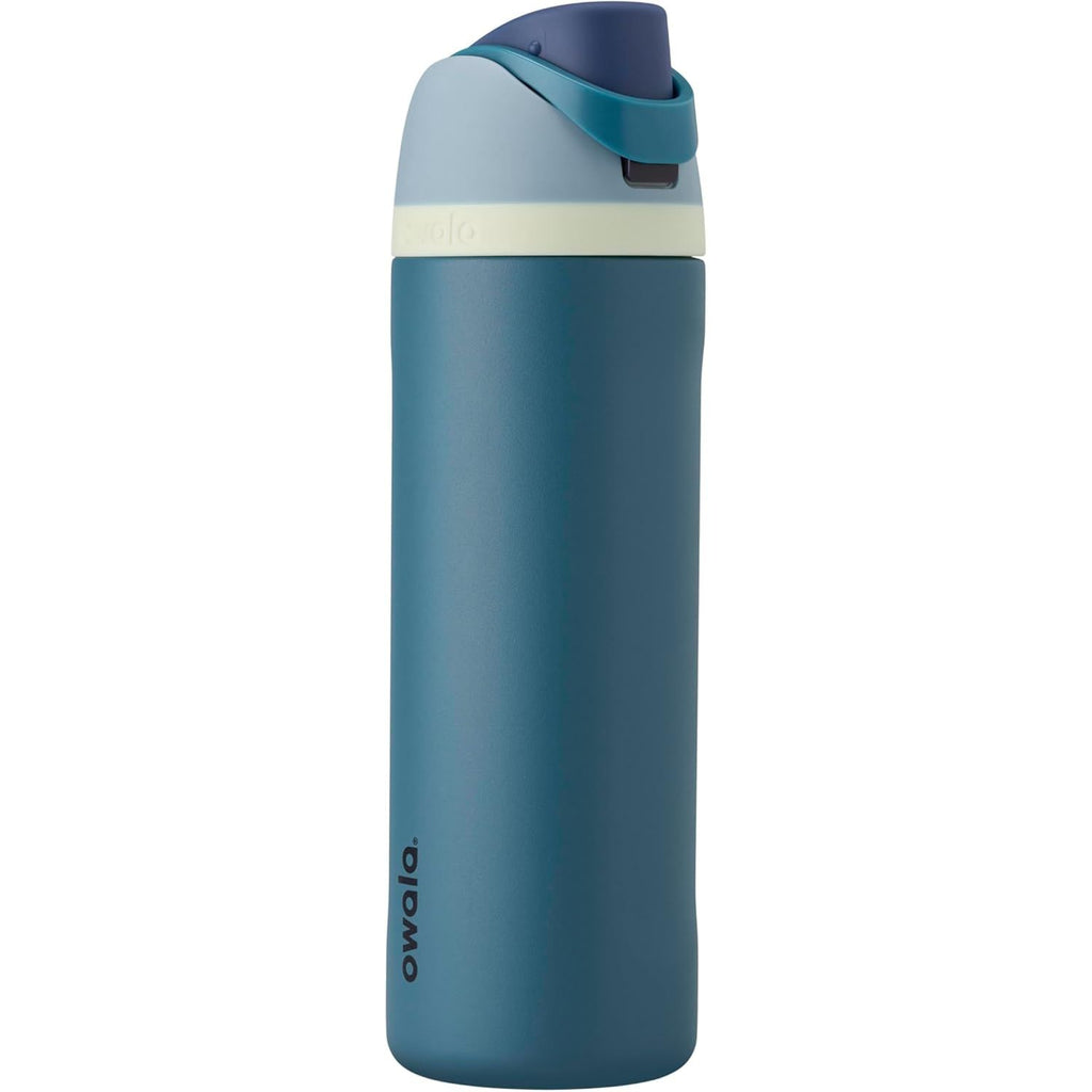 Owala FreeSip Isolierte Edelstahl-Wasserflasche mit Strohhalm für Sport und Reise, BPA-frei, 950 ml, Foggy Tide