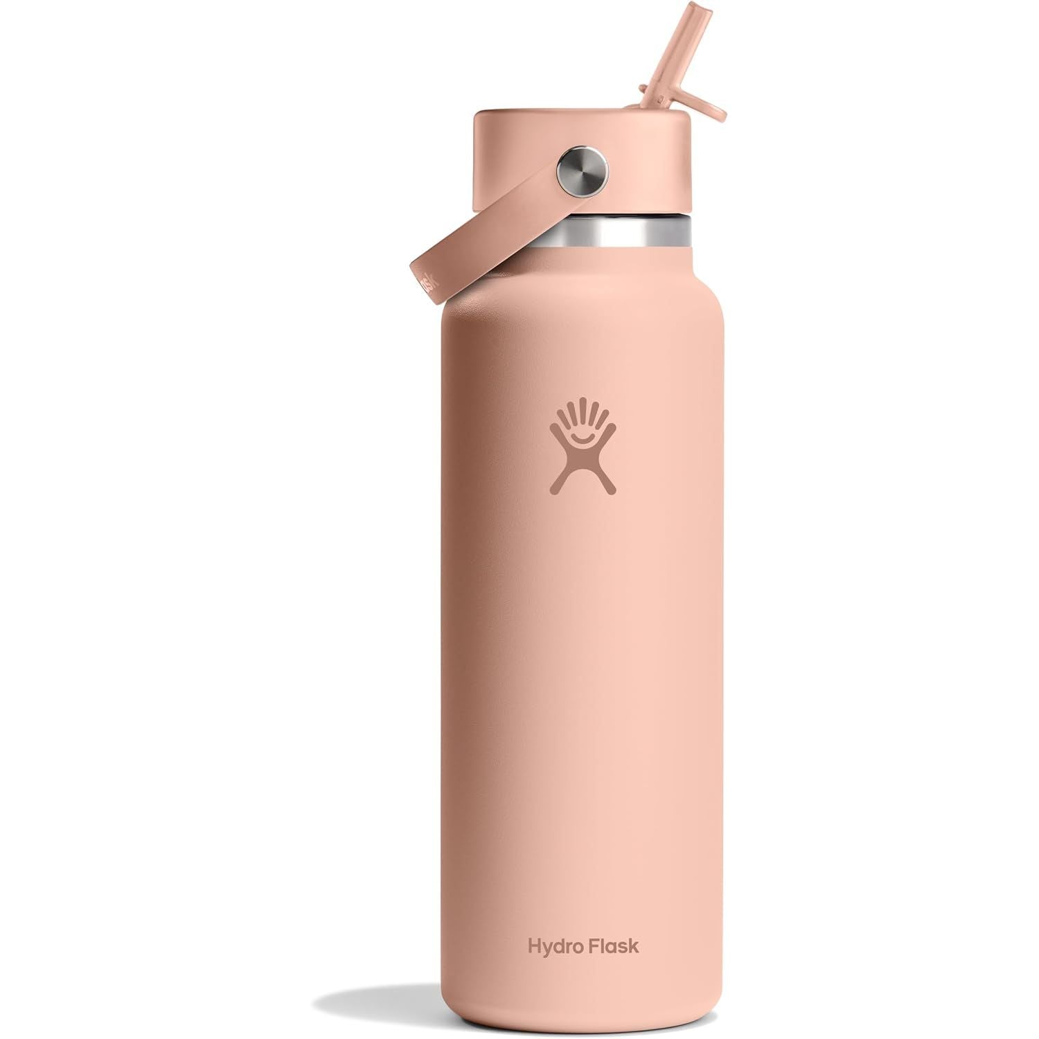 Hydro Flask Trinkflasche - Isolierter Edelstahl - Breiter Strohhalmdeckel, auslaufsicher, tropffrei in 32 Oz Fossil Brown