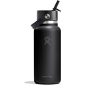 Hydro Flask Trinkflasche – Isolierter Edelstahl – Wide Mouth Flex Straw Deckel, auslaufsicher und wiederbefüllbar in 32 Oz Tonal Black