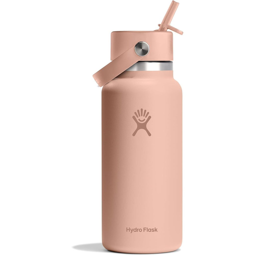 Hydro Flask Trinkflasche - Isolierter Edelstahl - Breiter Strohhalmdeckel, auslaufsicher, tropffrei in 32 Oz Fossil Brown
