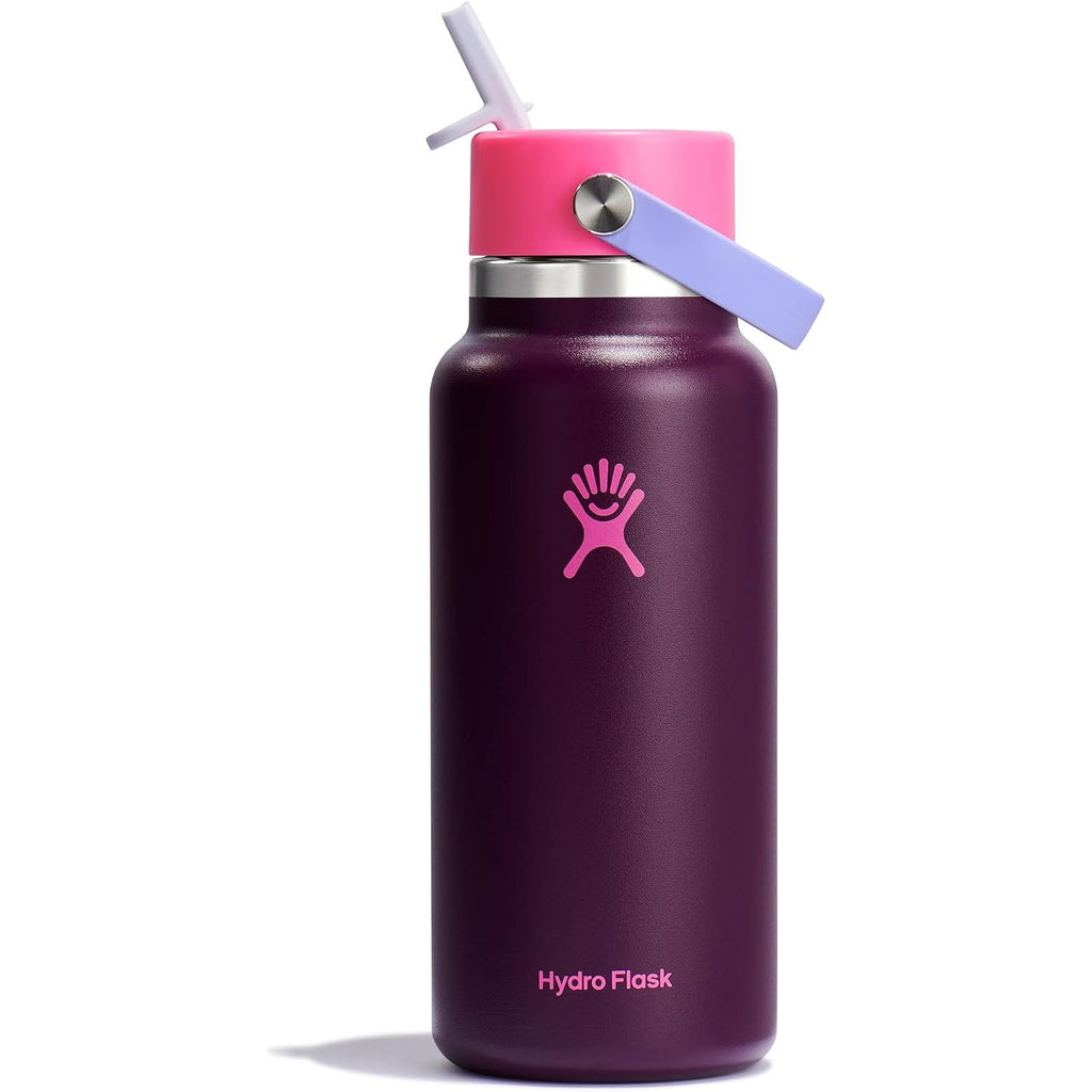 Hydro Flask Trinkflasche - Isolierter Edelstahl - Breiter Strohhalmdeckel, auslaufsicher, tropffrei in 32 Oz Fossil Brown