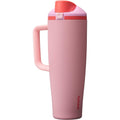 Owala FreeSip Tumbler Isolierte Edelstahl-Trinkflasche mit integriertem Strohhalm und seitlichem Griff, für Reisen, Arbeit, Schule und Sport, 40oz, BPA-frei, auslaufsicher, Angel Food Cake