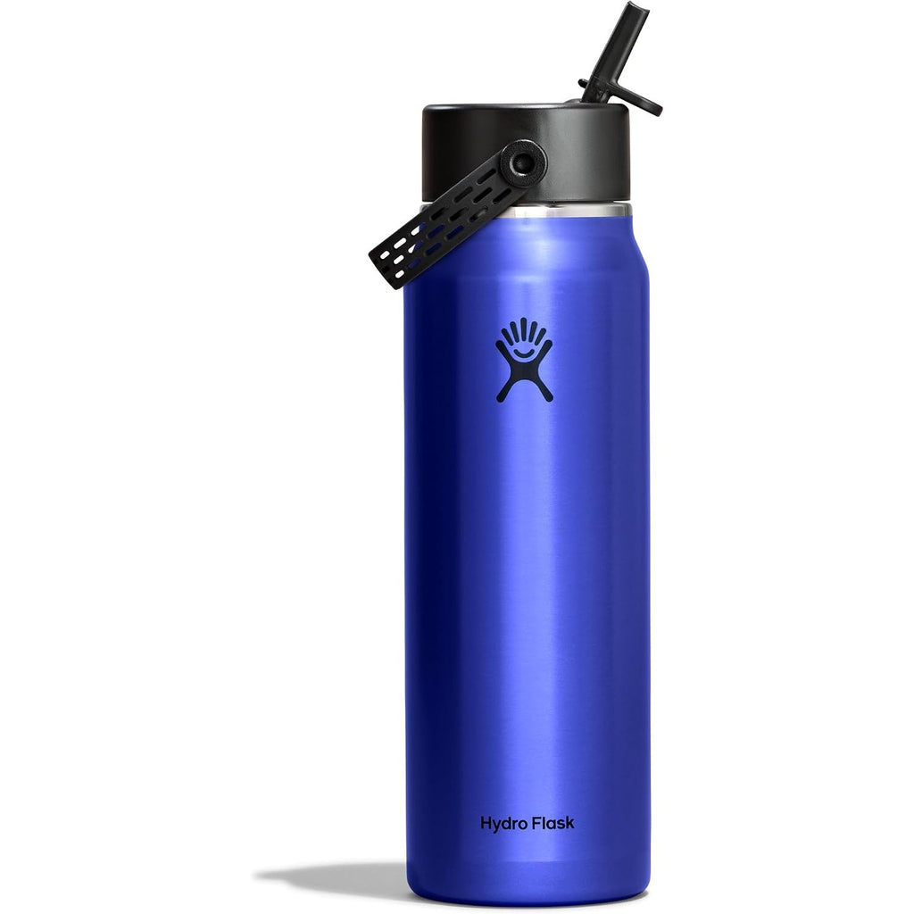 Hydro Flask 24 Oz Lightweight Wide Straw Lid - Isolierte Edelstahl-Wasserflasche - Wandern, Pendeln Granatrot