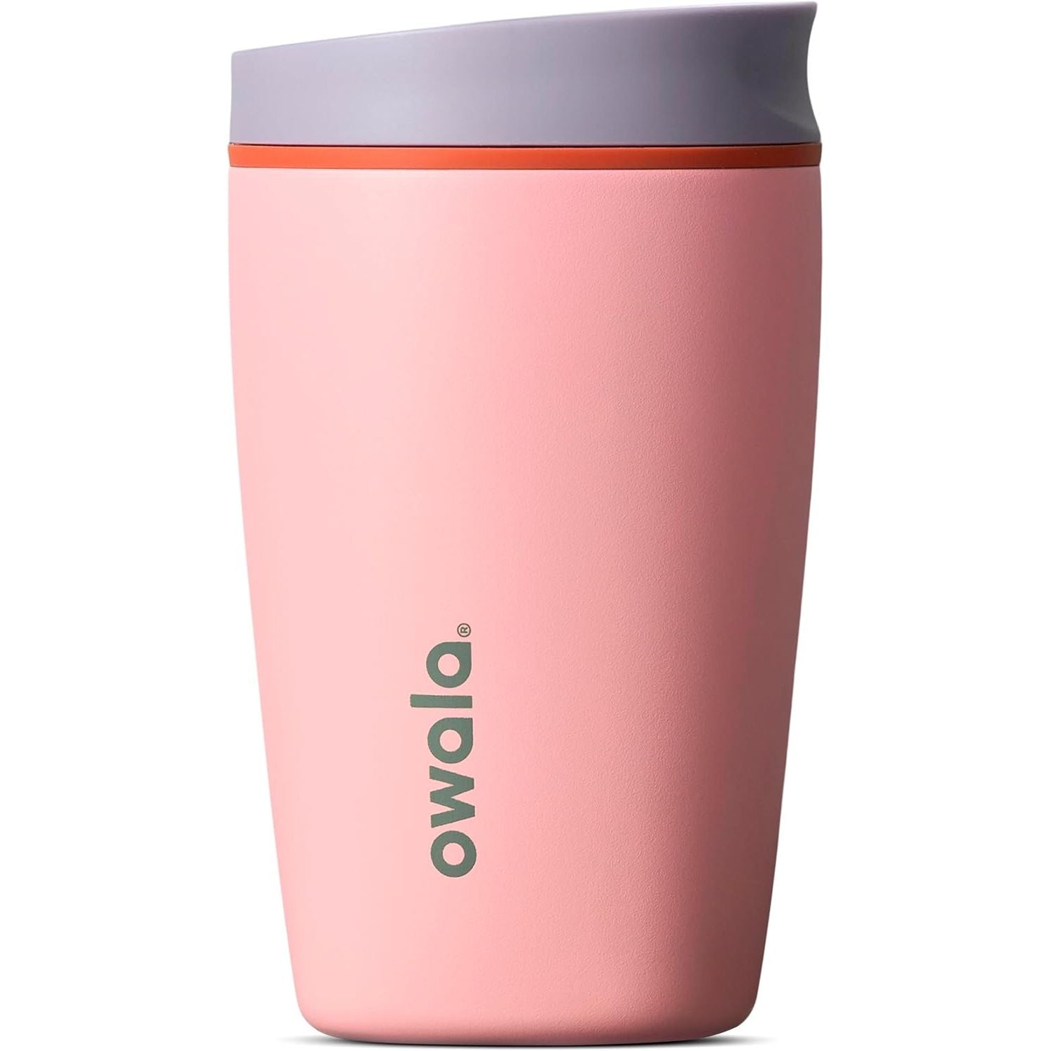 Owala SmoothSip Slider Isolierter Edelstahl-Kaffeebecher, wiederverwendbarer Eiskaffeebecher, Heißkaffee-Reisebecher, BPA-frei 590 ml, Lila/Pink (Crochet Queen)