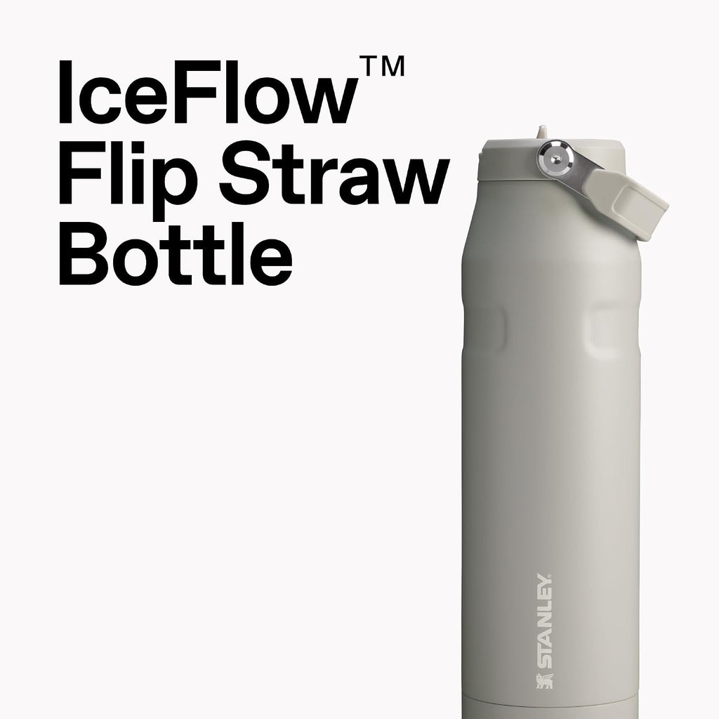 Stanley IceFlow Flip Straw 2.0 Wasserflasche 709 ml | Integrierter Strohhalm mit größerer Öffnung | Leicht und auslaufsicher | Isolierter Edelstahl | BPA-frei | Twilight