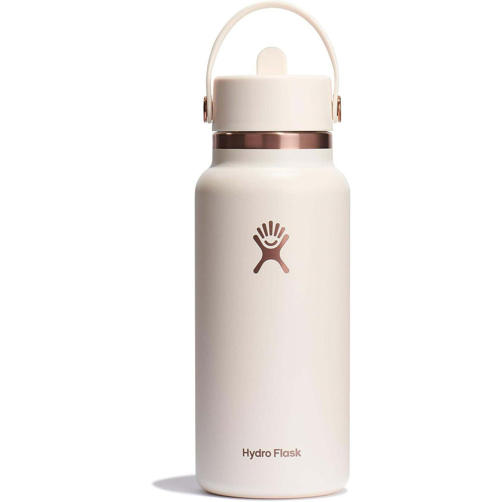 Hydro Flask Trinkflasche - Isolierter Edelstahl - Breiter Strohhalmdeckel, auslaufsicher, tropffrei in 32 Oz Fossil Brown