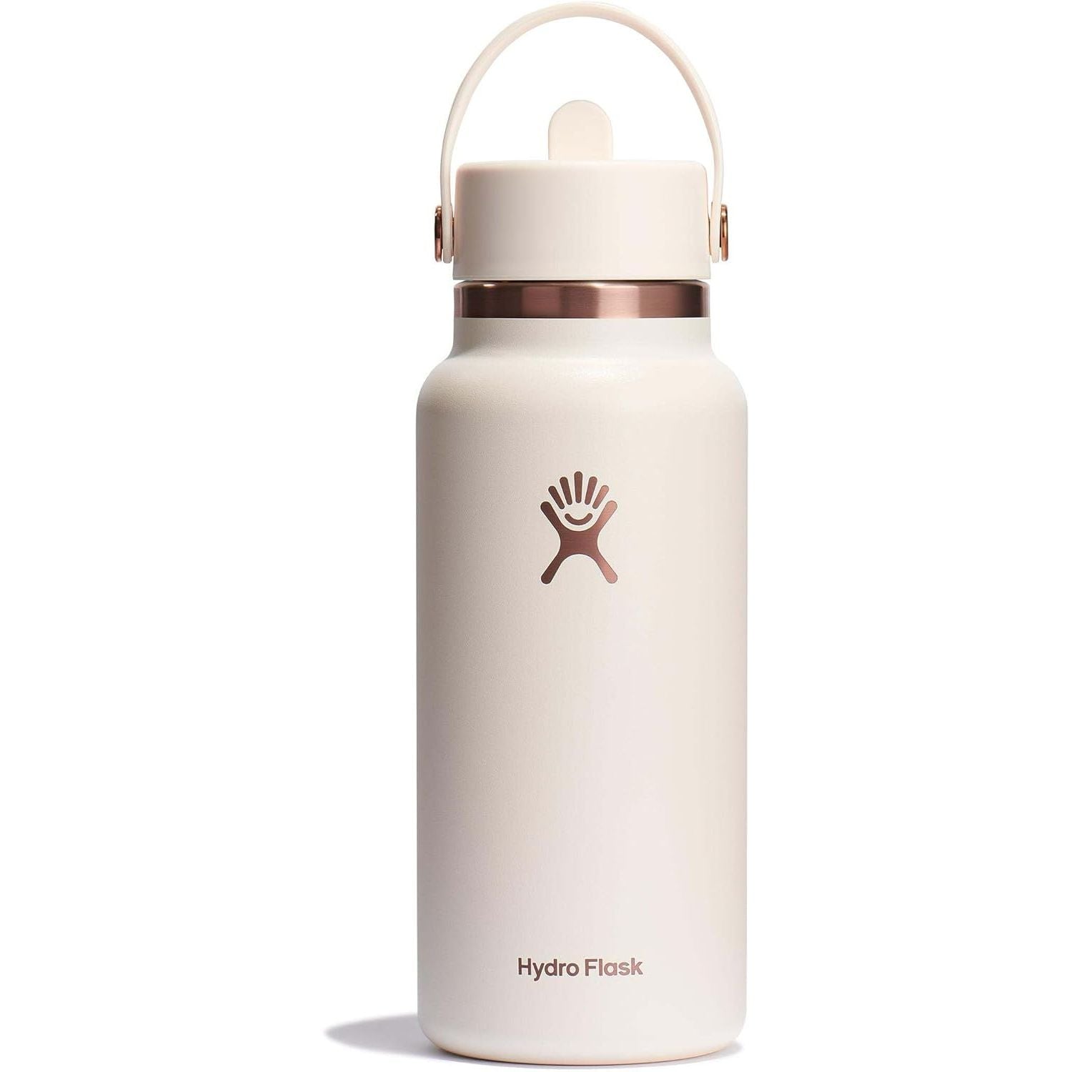 Hydro Flask Trinkflasche - Isolierter Edelstahl - Breiter Strohhalmdeckel, auslaufsicher, tropffrei in 32 Oz Fossil Brown