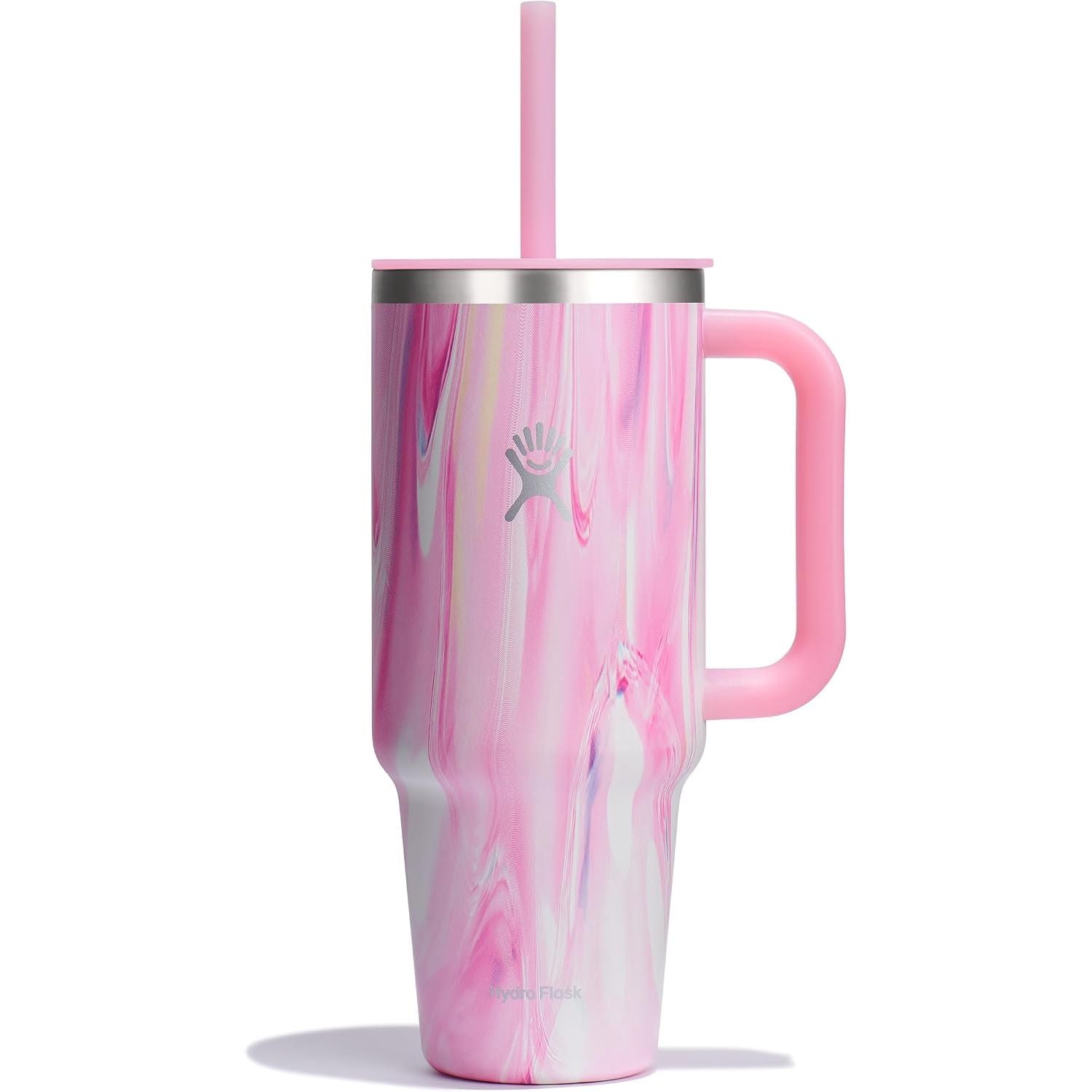 Hydro Flask Travel Tumbler mit Griff, Deckel und Trinkhalm – Isolierter Edelstahl, 40 Oz Trillium