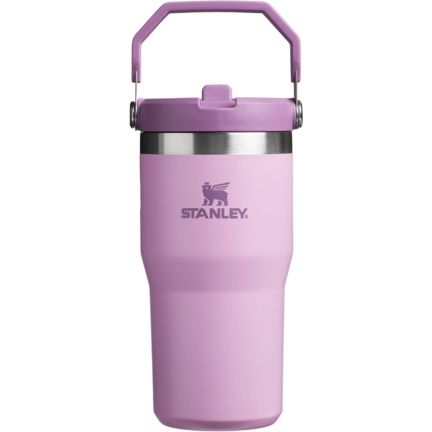 STANLEY IceFlow 2.0 Flip Straw Tumbler mit Griff 887 ml | Drehverschluss und Klappstrohhalm | Auslaufsichere Wasserflasche | Isolierter Edelstahl | BPA-frei | Rose Quarz 2.0