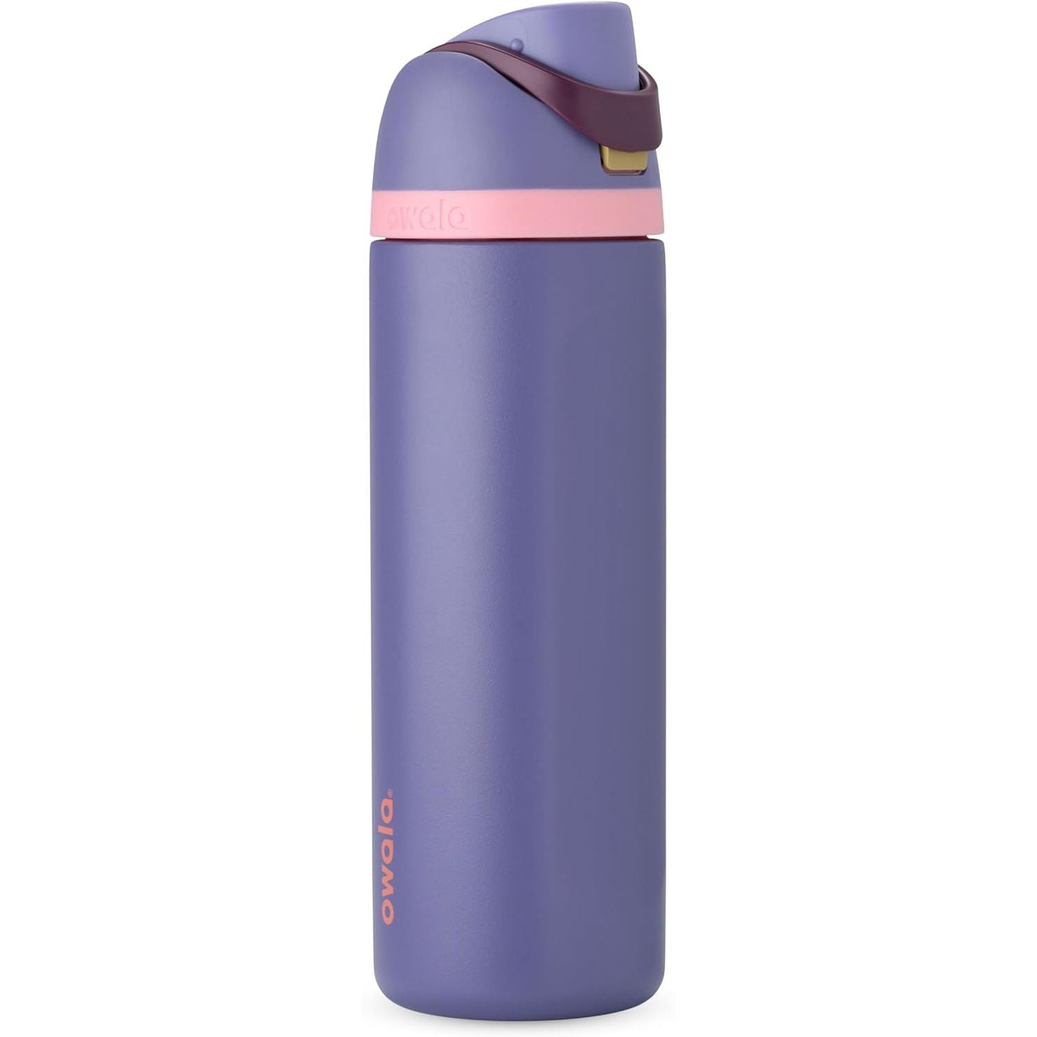 Owala FreeSip Isolierte Edelstahl-Wasserflasche mit Strohhalm, BPA-freie Sportwasserflasche, ideal für Reisen, 950 ml, Peachy Keen