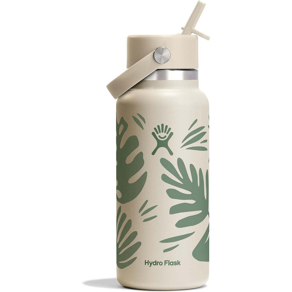 Hydro Flask Trinkflasche - Isolierter Edelstahl - Breiter Strohhalmdeckel, auslaufsicher, tropffrei in 32 Oz Fossil Brown