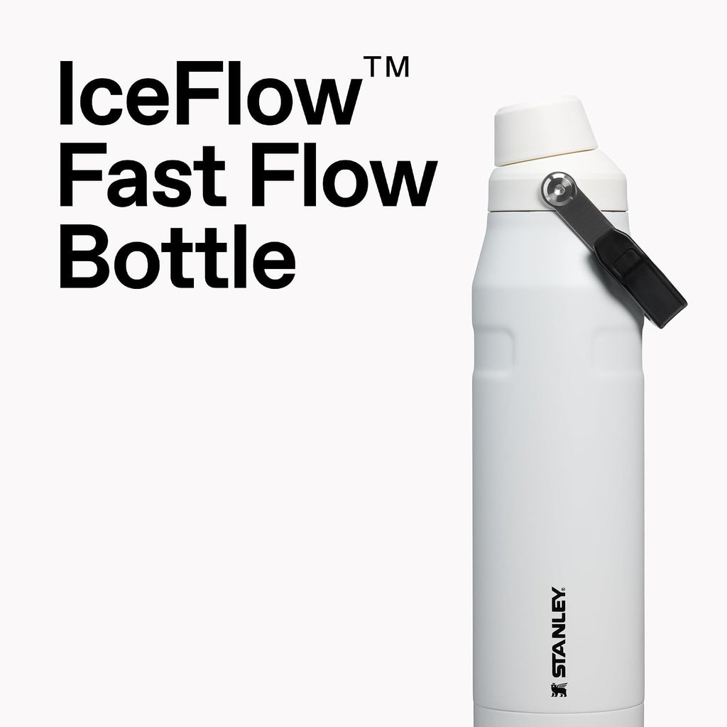 Stanley IceFlow Fast Flow Wasserflasche 709 ml | Abgewinkelter Ausgießerdeckel | Leicht und auslaufsicher für Reisen und Sport | Isolierter Edelstahl | BPA-frei | Rosenquarz