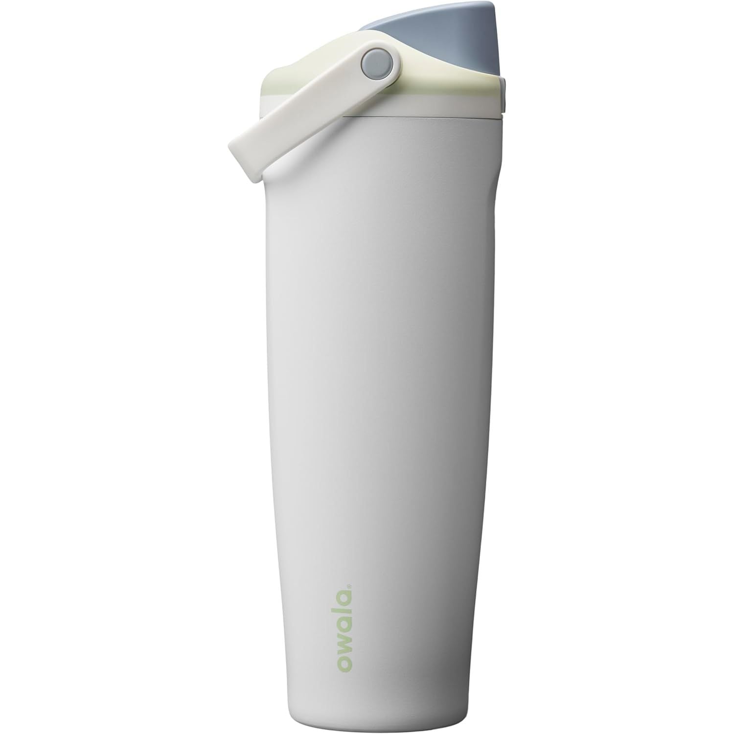 Owala FreeSip Sway Isolierte Edelstahl-Trinkflasche mit Zwei-Wege-Ausguss, integriertem Strohhalm und Eimergriff, für Reisen, Schule und Sport, 1,2 l, BPA-frei, auslaufsicher, Foggy Tide