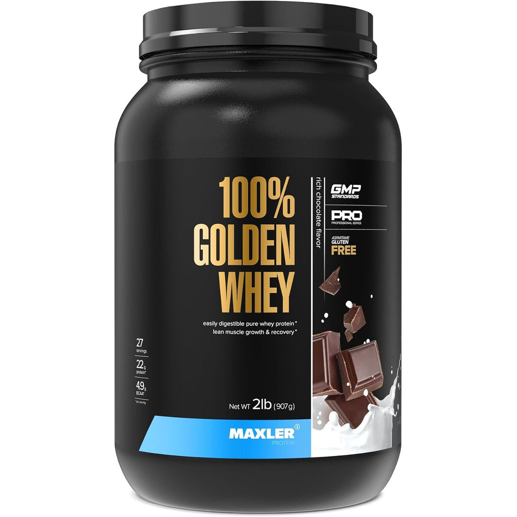 Maxler 100% Golden Whey Protein - 23g of Protein per Serving - Whey Protein Powder for Pre Post Workout - Fast-Absorbing Whey Concentrate, Isolate & Hydrolysate Blend - Cappuccino 5 lb