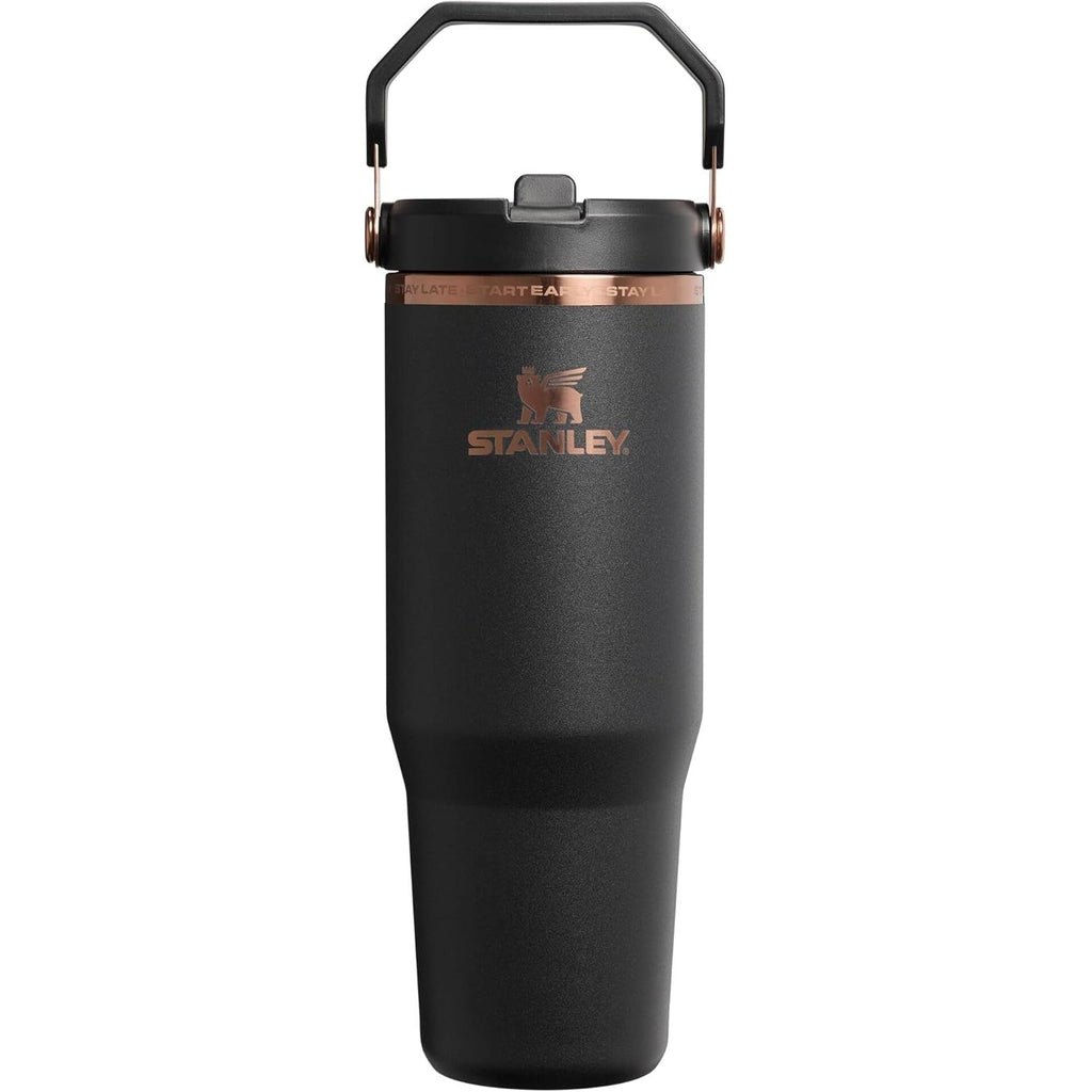 STANLEY IceFlow 2.0 Flip Straw Tumbler mit Griff 887 ml | Drehverschluss und Klappstrohhalm | Auslaufsichere Wasserflasche | Isolierter Edelstahl | BPA-frei | Rose Quarz 2.0