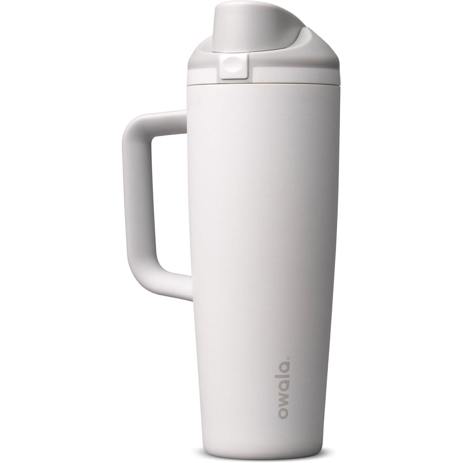 Owala FreeSip Tumbler Isolierte Edelstahl-Trinkflasche mit integriertem Strohhalm und seitlichem Griff, für Reisen, Arbeit, Schule und Sport, 40oz, BPA-frei, auslaufsicher, Angel Food Cake