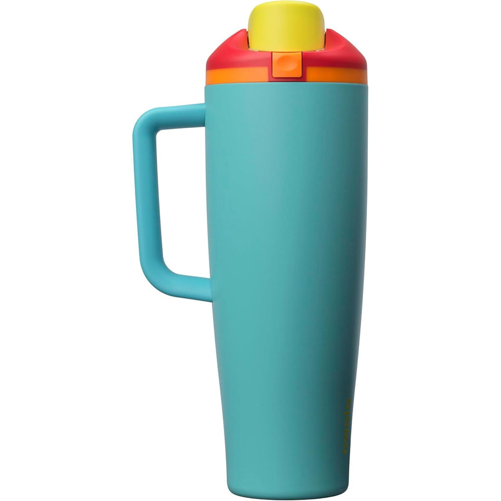 Owala FreeSip Tumbler Isolierte Edelstahl-Trinkflasche mit integriertem Strohhalm und seitlichem Griff, für Reisen, Arbeit, Schule und Sport, 40oz, BPA-frei, auslaufsicher, Angel Food Cake