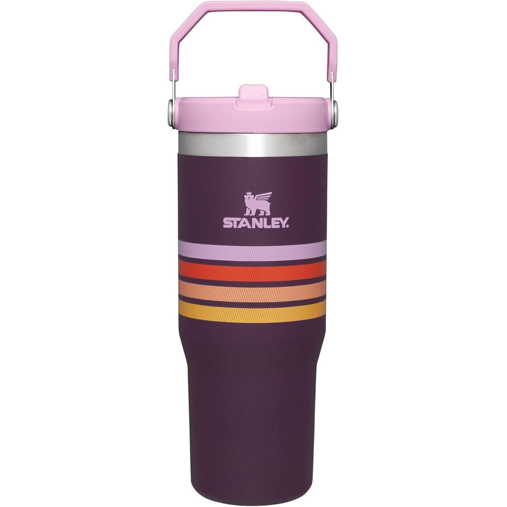 STANLEY IceFlow 2.0 Flip Straw Tumbler mit Griff 887 ml | Drehverschluss und Klappstrohhalm | Auslaufsichere Wasserflasche | Isolierter Edelstahl | BPA-frei | Rose Quarz 2.0