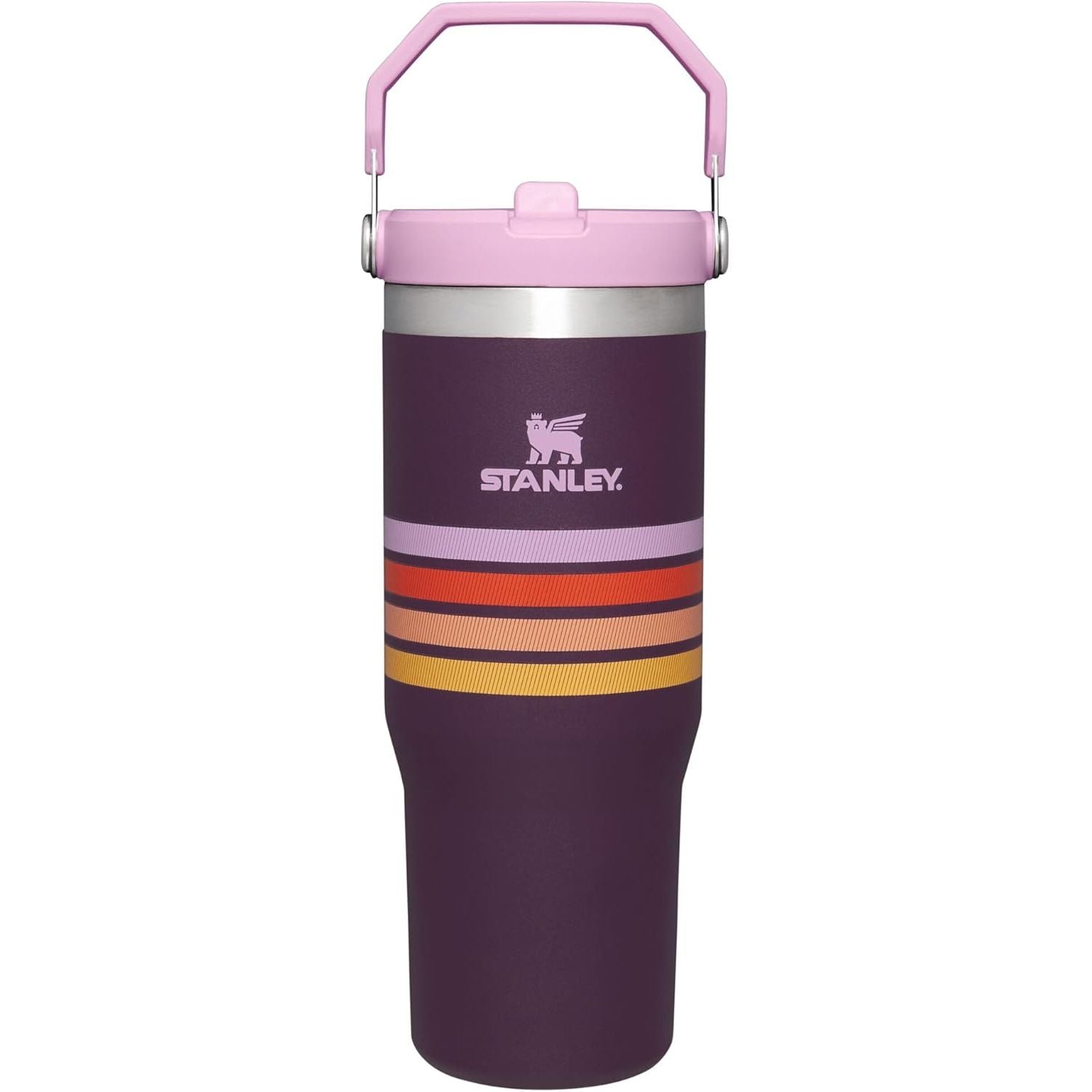STANLEY IceFlow 2.0 Flip Straw Tumbler mit Griff 887 ml | Drehverschluss und Klappstrohhalm | Auslaufsichere Wasserflasche | Isolierter Edelstahl | BPA-frei | Rose Quarz 2.0