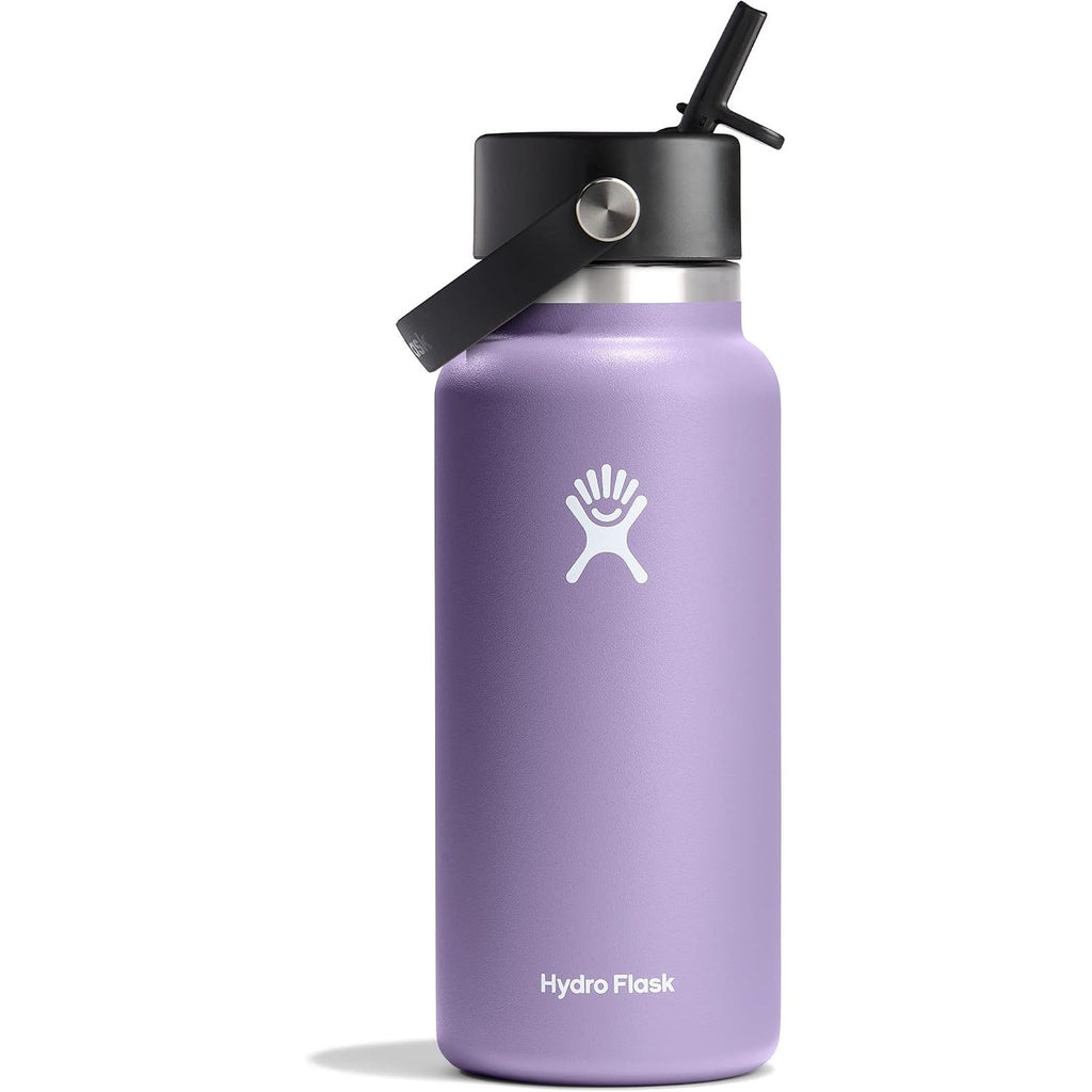 Hydro Flask Trinkflasche - Isolierter Edelstahl - Breiter Strohhalmdeckel, auslaufsicher, tropffrei in 32 Oz Fossil Brown