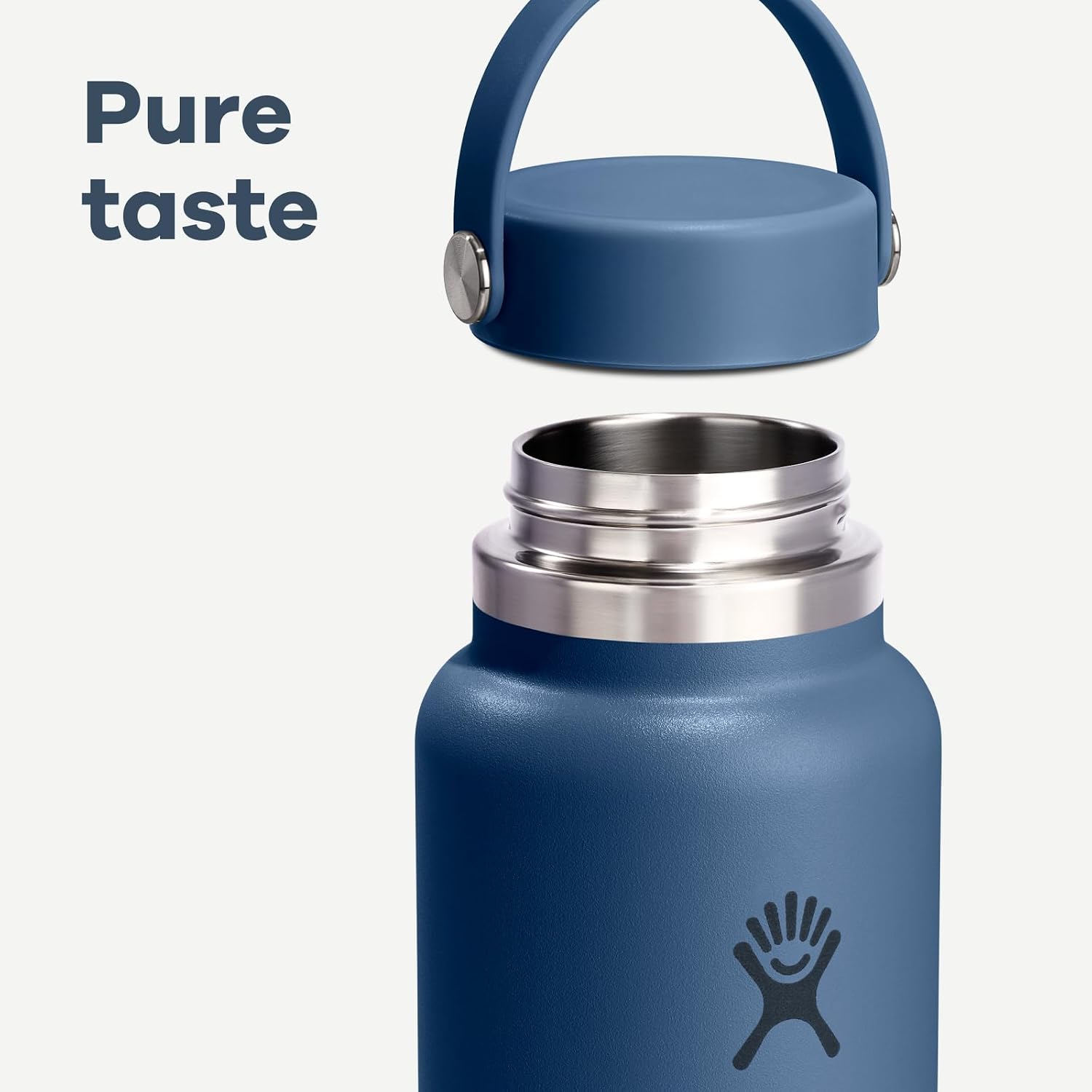 Hydro Flask Wasserflasche – isolierter Edelstahl – Weithals-Flex-Deckel, auslaufsicher, tropffrei und wiederbefüllbar, 590 ml Harbor Blue