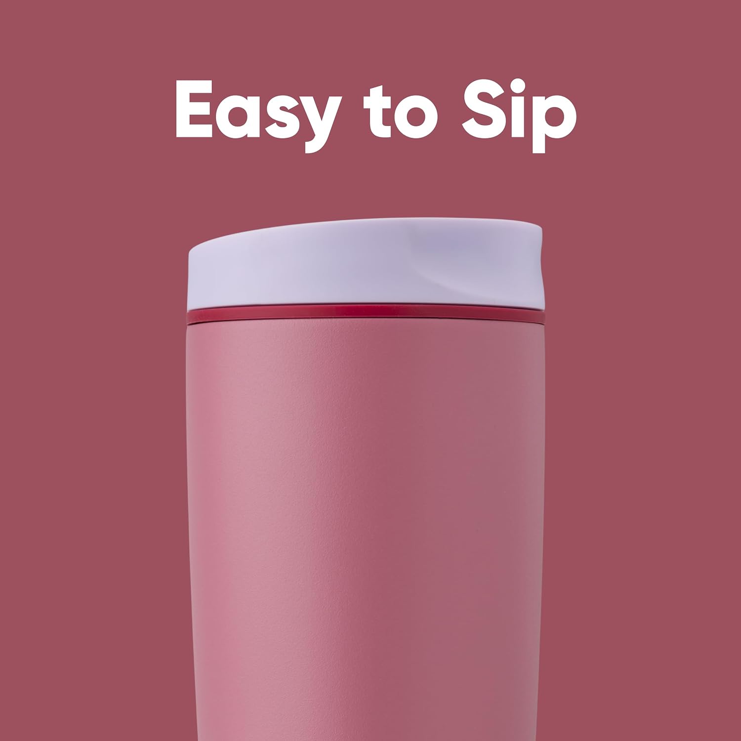 Owala SmoothSip Slider Isolierter Edelstahl-Kaffeebecher, wiederverwendbarer Eiskaffeebecher, Heißkaffee-Reisebecher, BPA-frei 590 ml, Lila/Pink (Crochet Queen)