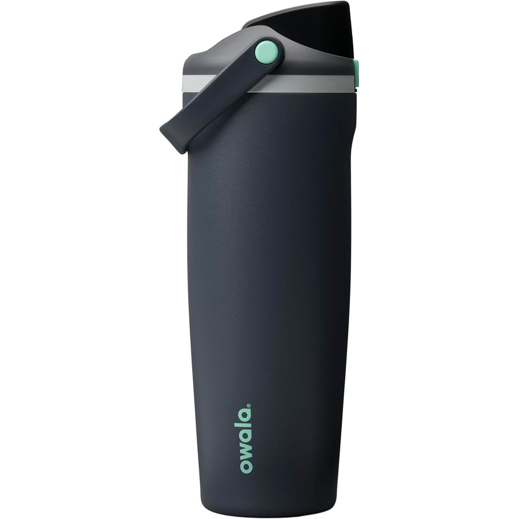 Owala FreeSip Sway Isolierte Edelstahl-Trinkflasche mit Zwei-Wege-Ausguss, integriertem Strohhalm und Eimergriff, für Reisen, Schule und Sport, 1,2 l, BPA-frei, auslaufsicher, Foggy Tide