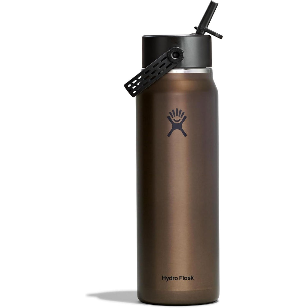 Hydro Flask 24 Oz Lightweight Wide Straw Lid - Isolierte Edelstahl-Wasserflasche - Wandern, Pendeln Granatrot