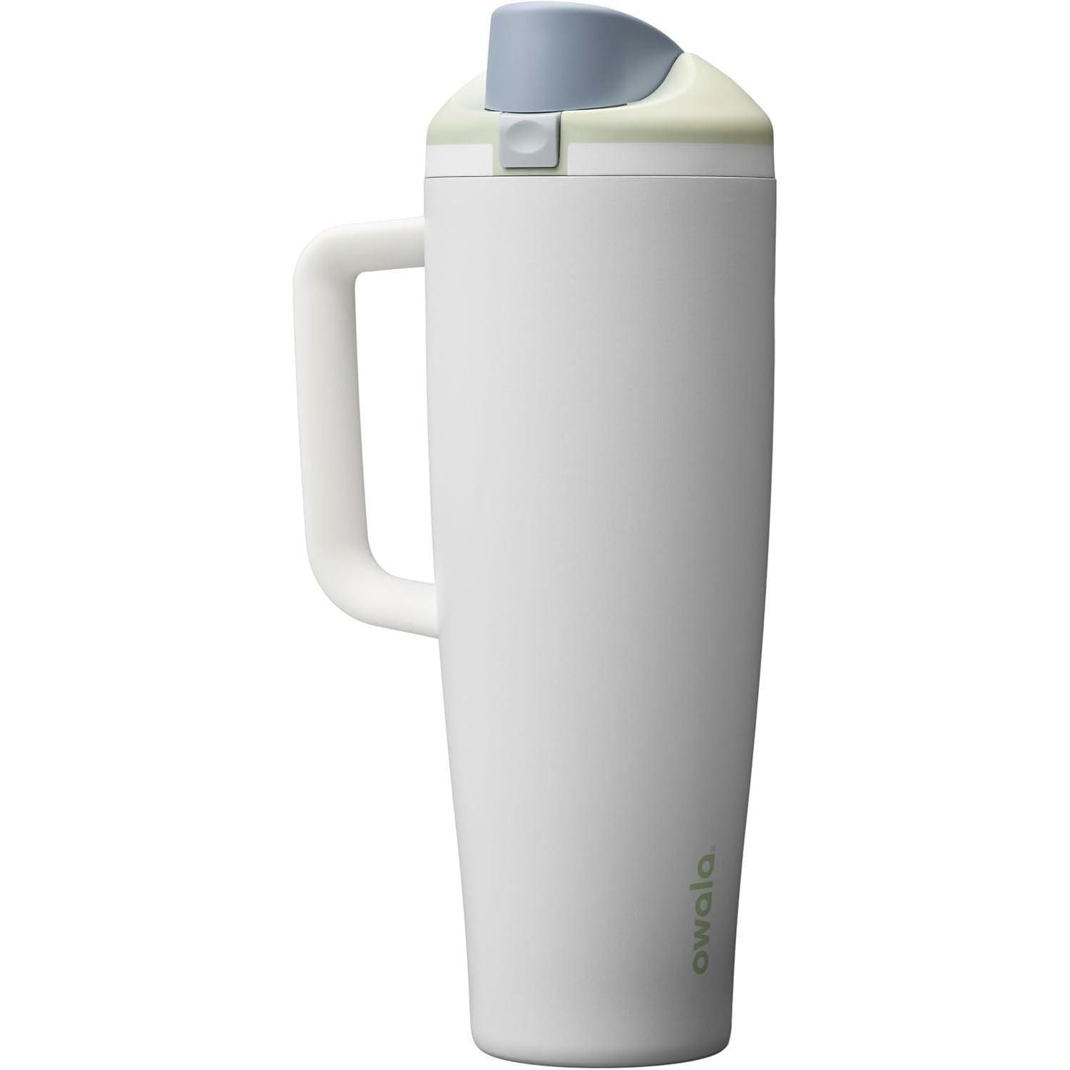 Owala FreeSip Tumbler Isolierte Edelstahl-Trinkflasche mit integriertem Strohhalm und seitlichem Griff, für Reisen, Arbeit, Schule und Sport, 40oz, BPA-frei, auslaufsicher, Angel Food Cake