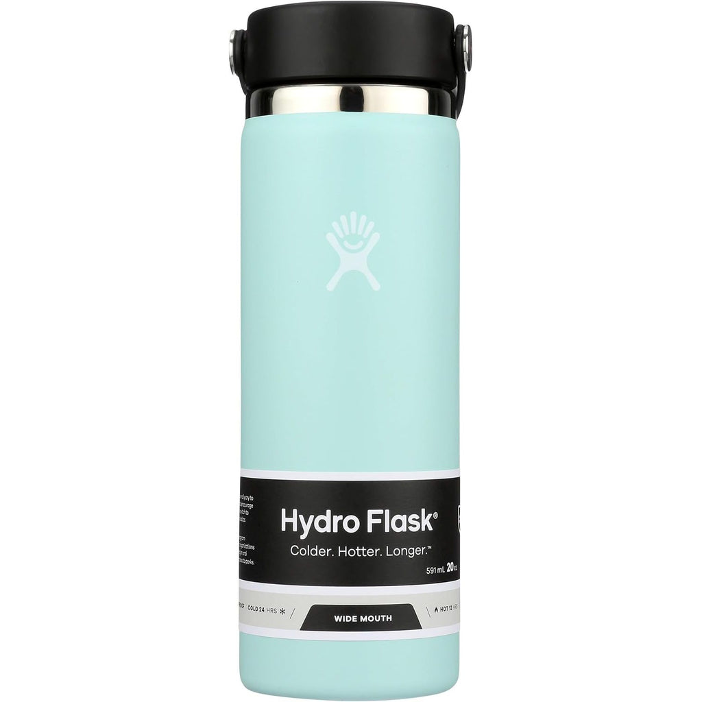 Hydro Flask Wasserflasche – isolierter Edelstahl – Weithals-Flex-Deckel, auslaufsicher, tropffrei und wiederbefüllbar, 590 ml Harbor Blue