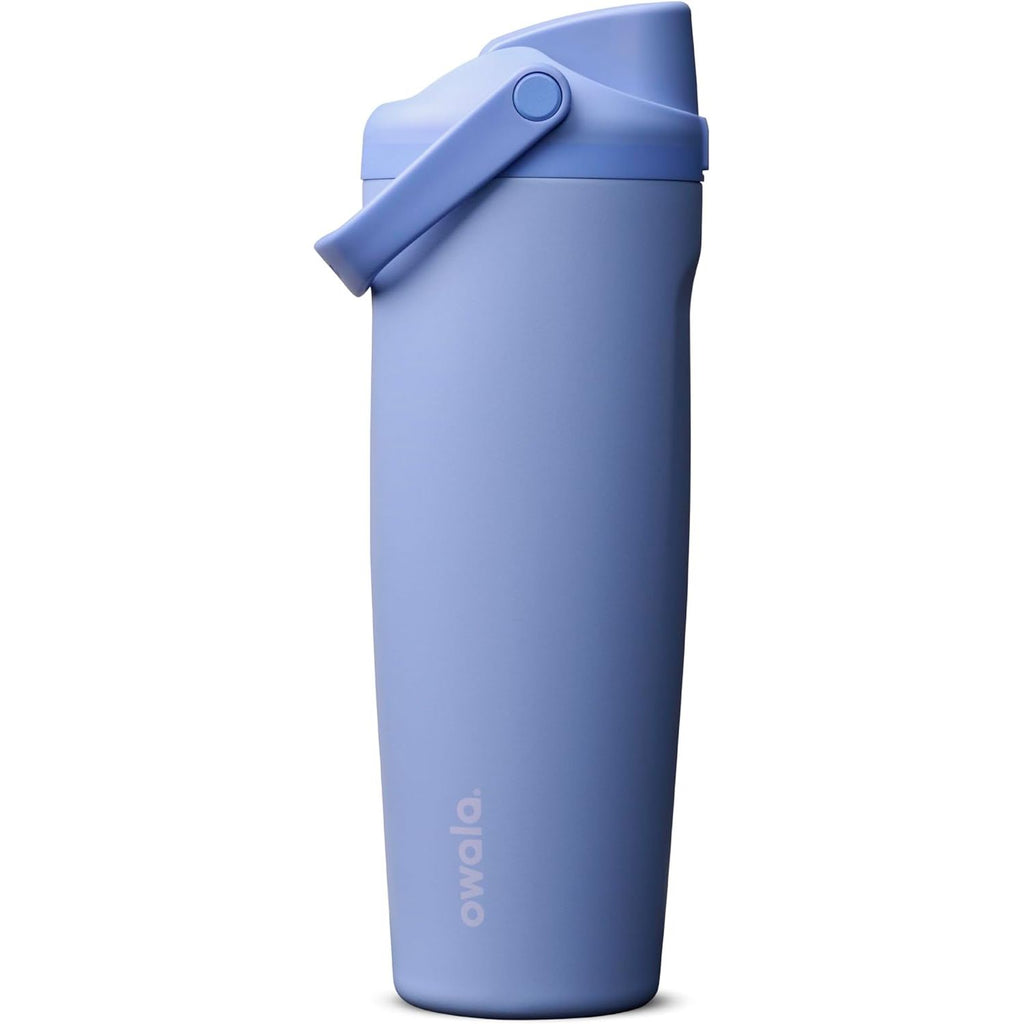 Owala FreeSip Sway Isolierte Edelstahl-Trinkflasche mit Zwei-Wege-Ausguss, integriertem Strohhalm und Eimergriff, für Reisen, Schule und Sport, 1,2 l, BPA-frei, auslaufsicher, Foggy Tide