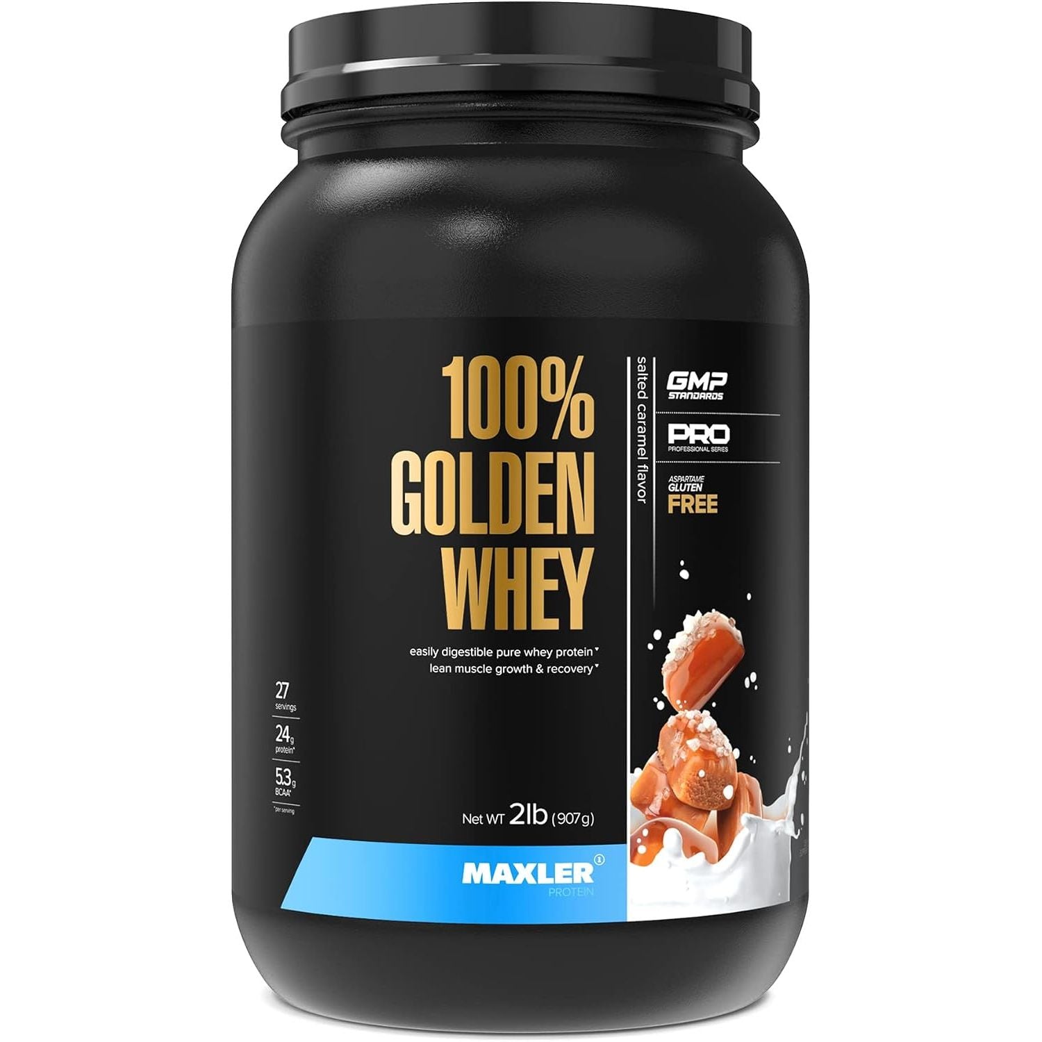 Maxler 100% Golden Whey Protein - 23g of Protein per Serving - Whey Protein Powder for Pre Post Workout - Fast-Absorbing Whey Concentrate, Isolate & Hydrolysate Blend - Cappuccino 5 lb