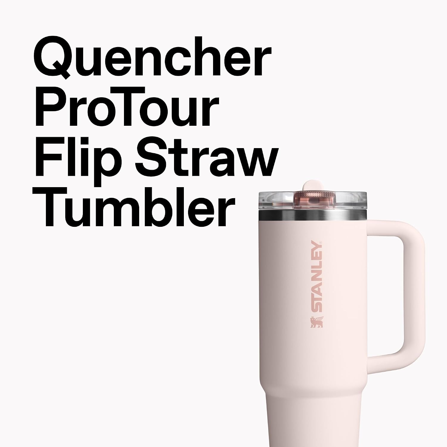 STANLEY Quencher ProTour Flip Straw Tumbler mit auslaufsicherem Deckel 1,2 Liter | Integrierter Strohhalm und Griff | Passt in Becherhalter für Reisen | Isolierter Edelstahlbecher | BPA-frei | Rosenquarz