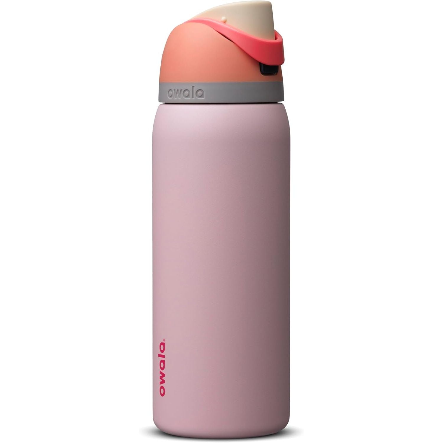 Owala FreeSip Isolierte Edelstahl-Wasserflasche mit Strohhalm, BPA-freie Sportwasserflasche, ideal für Reisen, 950 ml, Peachy Keen