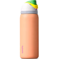Owala FreeSip Isolierte Edelstahl-Wasserflasche mit Strohhalm, BPA-freie Sportwasserflasche, ideal für Reisen, 950 ml, Peachy Keen
