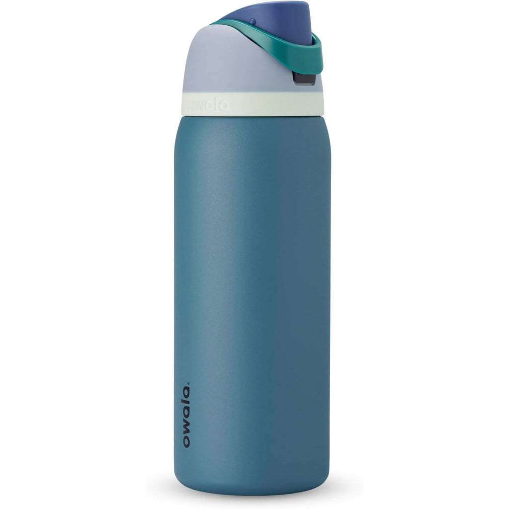 Owala FreeSip Isolierte Edelstahl-Wasserflasche mit Strohhalm für Sport und Reise, BPA-frei, 950 ml, Foggy Tide