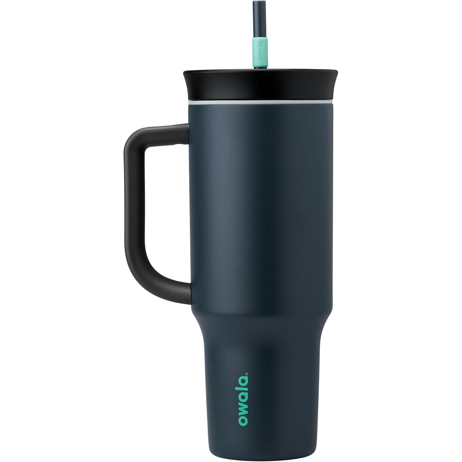 Owala FreeSip Tumbler Isolierte Edelstahl-Trinkflasche mit integriertem Strohhalm und seitlichem Griff, für Reisen, Arbeit, Schule und Sport, 40oz, BPA-frei, auslaufsicher, Angel Food Cake